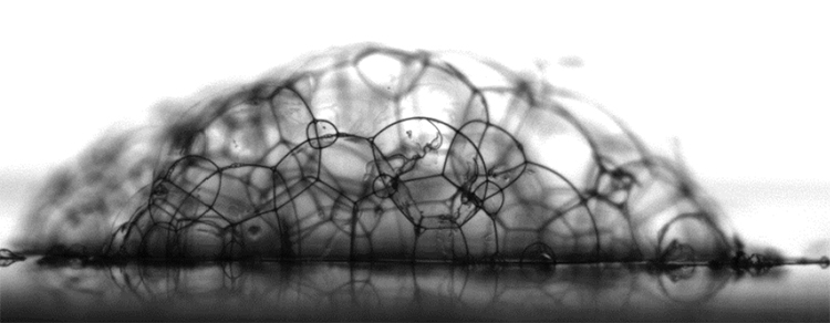 close up of foam created in fractionation process