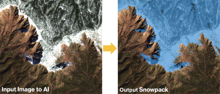 Example snowpack map from Planet+AI. 