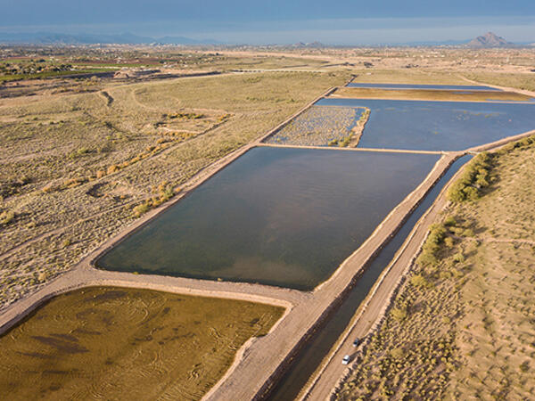 Groundwater recharge basins in Phoenix, courtesy of CAP