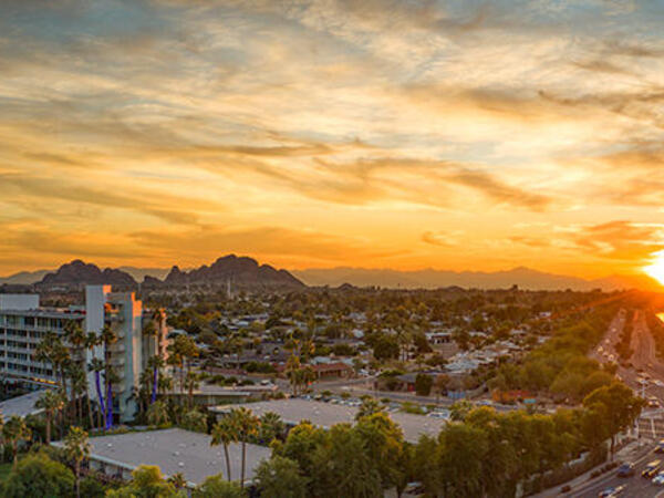 City at sunset