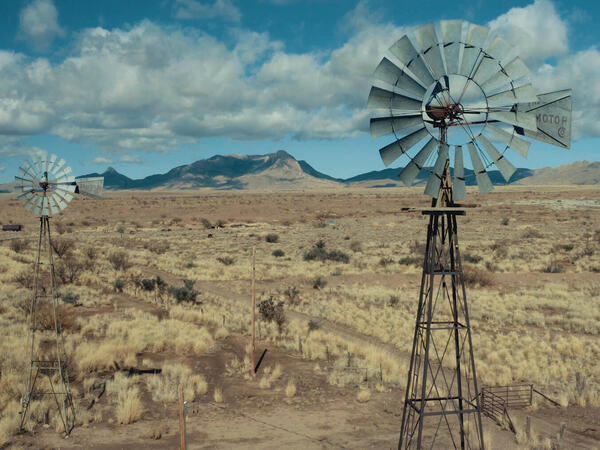 Windmills in the desert