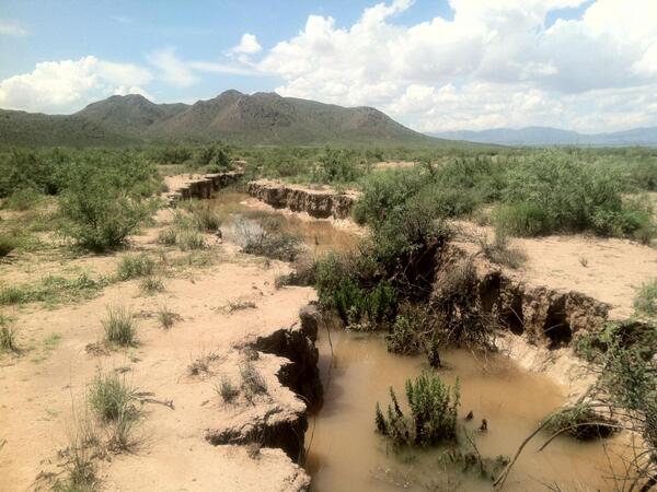 Groundwater fissure from overpumping