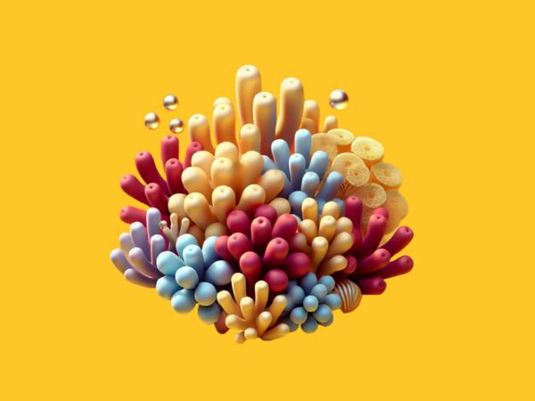 A colorful AI generated image of coral
