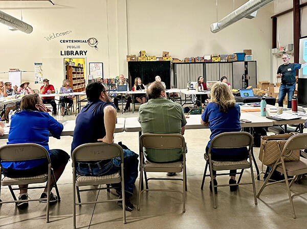 A workshop scene at a community center.